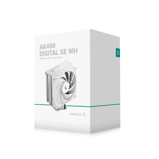 Охладител за процесор DeepCool AK400 Digital WH, 120mm, 2.4 инча Display, ARGB