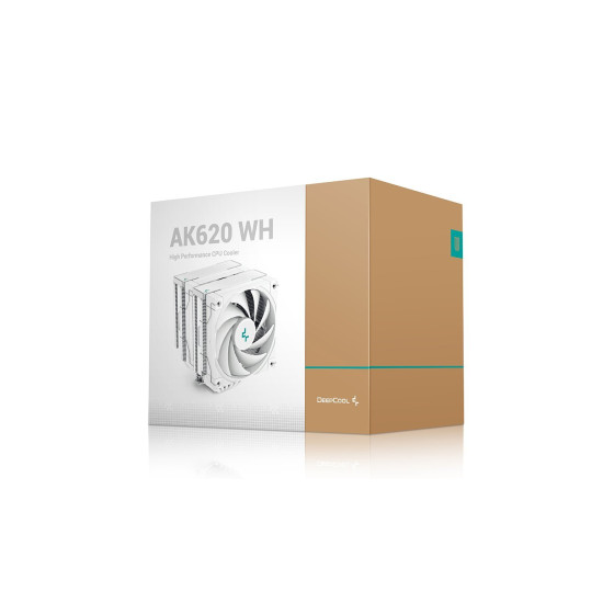 Охладител за процесор DeepCool CPU Cooler AK620 WH - Dual-Tower, White - LGA1700/AM5