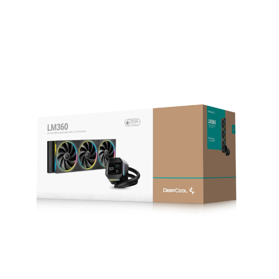 Водно охлаждане DeepCool LM360, 2.4 инча IPS Display, 3x120mm, ARGB