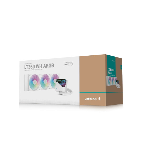 Водно охлаждане DeepCool Water Cooling LT360 WH - Addressable RGB, Infinity mirror design - LGA1851/AM5