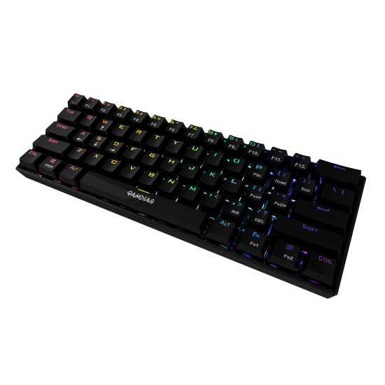 Клавиатура Gamdias Gaming Keyboard Mechanical - HERMES E3 RGB - Black, 61 keys, 1000Hz