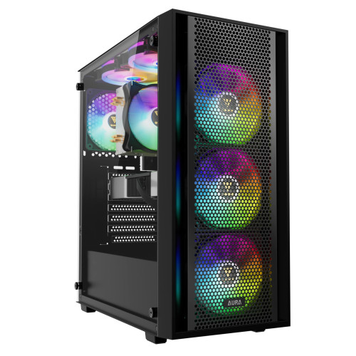 Кутия за компютър Gamdias Case ATX - AURA GC2 Elite - Mesh, RGB, Tempered Glass