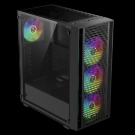 Кутия за компютър Gamdias Case ATX - AURA GC2 Elite - Mesh, RGB, Tempered Glass
