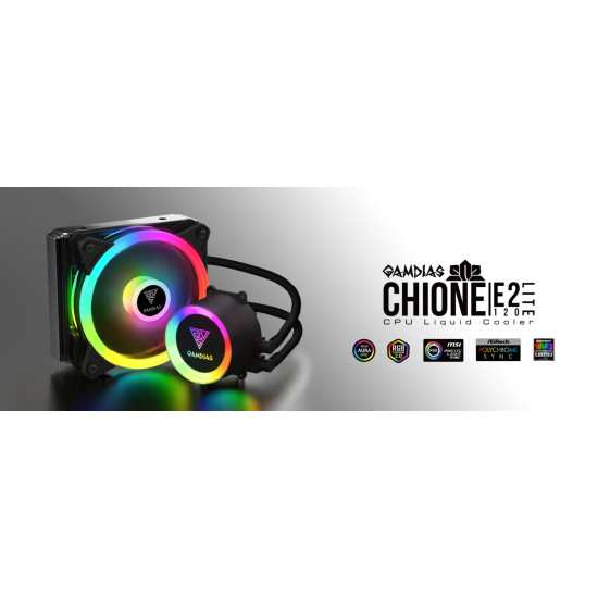 Водно охлаждане Gamdias Water Cooling 120mm - CHIONE E2-120 LITE - aRGB