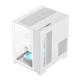 Кутия за компютър GameMax Infinity Mini WH, Mini Tower, Tempered Glass, ARGB, White