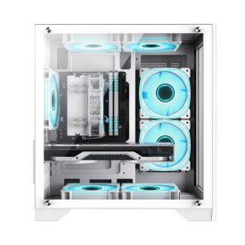 Кутия за компютър GameMax Infinity Mini WH, Mini Tower, Tempered Glass, ARGB, White
