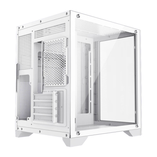 Кутия за компютър GameMax Infinity Mini WH, Mini Tower, Tempered Glass, ARGB, White