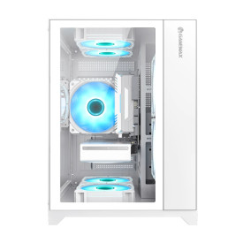 Кутия за компютър GameMax Infinity Mini WH, Mini Tower, Tempered Glass, ARGB, White