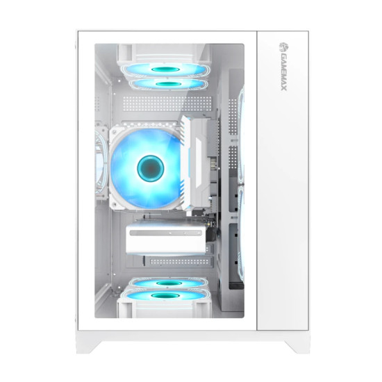 Кутия за компютър GameMax Infinity Mini WH, Mini Tower, Tempered Glass, ARGB, White