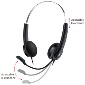 Слушалки Genius Headset HS-220U - AI, USB-C, Mic, Black