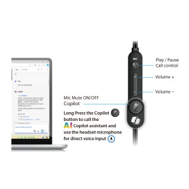 Слушалки Genius Headset HS-220U - AI, USB-C, Mic, Black