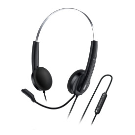 Слушалки Genius Headset HS-220U - AI, USB-C, Mic, Black