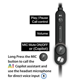 Слушалки Genius Headset HS-220U - AI, USB-C, Mic, Black