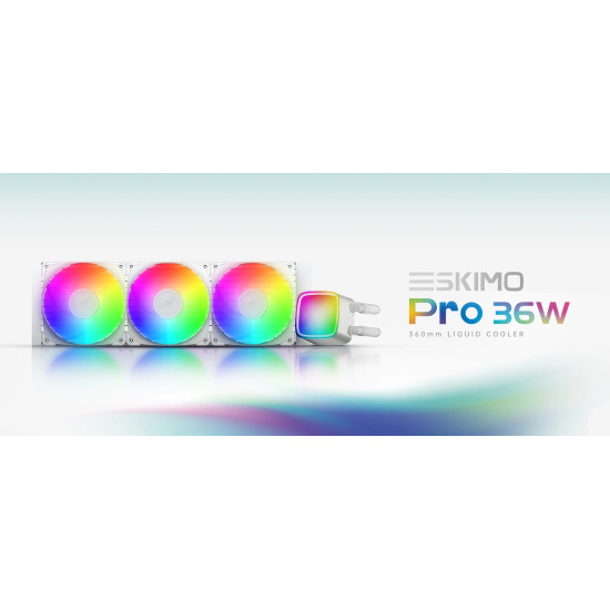 Водно охлаждане Geometric Future Water Cooling - Eskimo Pro 360 White - Addressable RGB, LGA1851/AM5
