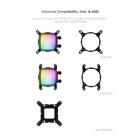 Водно охлаждане Geometric Future Water Cooling - Eskimo Pro 360 White - Addressable RGB, LGA1851/AM5