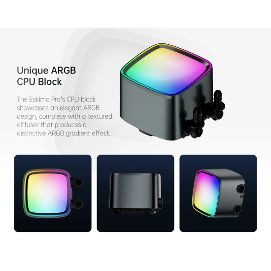 Водно охлаждане Geometric Future Water Cooling - Eskimo Pro 360 White - Addressable RGB, LGA1851/AM5