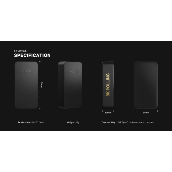 Приемник за мишка Lamzu 8K DONGLE - Black