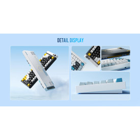 Клавиатура Lamzu Professional Gaming Mechanical Keyboard JET 75 - 8K, Magnetic Gateron Jade Switches - White/Blue
