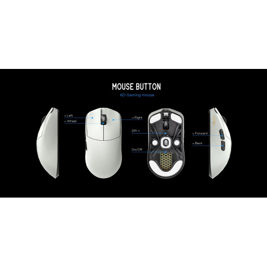 Безжична мишка Lamzu MAYA X 8K - Wireless Gaming Mouse - Cloud Grey