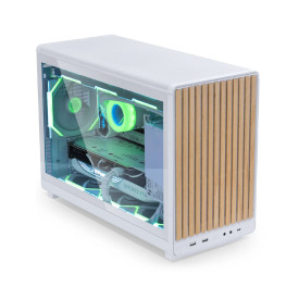 Кутия за компютър Lian Li Case mATX - DAN Cases A3 Wood - White