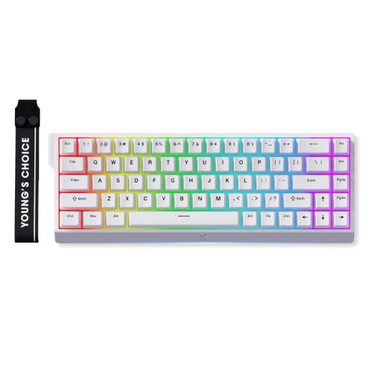 Клавиатура MCHOSE Gaming Mechanical Keyboard Ace 68 - 8K, Ice Blue Magnetic Switch [Linear] (English US), White