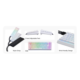 Клавиатура MCHOSE Gaming Mechanical Keyboard Ace 68 - 8K, Ice Blue Magnetic Switch [Linear] (English US), White