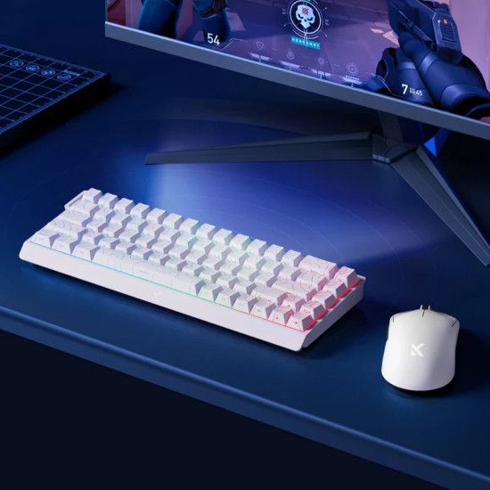 Клавиатура MCHOSE Gaming Mechanical Keyboard Ace 68 - 8K, Ice Blue Magnetic Switch [Linear] (English US), White