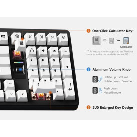 Безжична клавиатура MCHOSE Wireless Gaming Mechanical Keyboard UT98 Classic Therapy - Silent Peach V3 Switch [Linear] (English US)