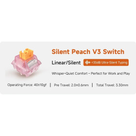 Безжична клавиатура MCHOSE Wireless Gaming Mechanical Keyboard UT98 Classic Therapy - Silent Peach V3 Switch [Linear] (English US)