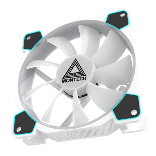 Комплект вентилатори Montech Z3 PRO ARGB FAN, 3x120mm Fans, Controller, Remote, ARGB, White