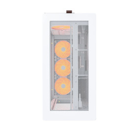 Кутия за компютър Montech HS01 PRO, Mid-Tower, Mesh, 5x120mm ARGB вентилатора, Reversible Layout, White