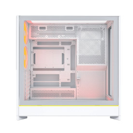 Кутия за компютър Montech HS01 PRO, Mid-Tower, Mesh, 5x120mm ARGB вентилатора, Reversible Layout, White
