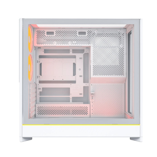 Кутия за компютър Montech HS01 PRO, Mid-Tower, Mesh, 5x120mm ARGB вентилатора, Reversible Layout, White