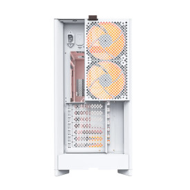 Кутия за компютър Montech HS01 PRO, Mid-Tower, Mesh, 5x120mm ARGB вентилатора, Reversible Layout, White