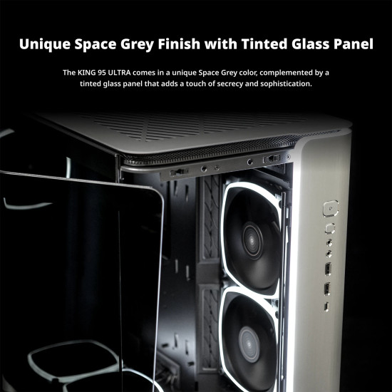 Кутия за компютър Montech KING 95 Ultra, Dual Chamber Mid-tower Case, 6 ARGB Fans, Aluminium, Space Grey