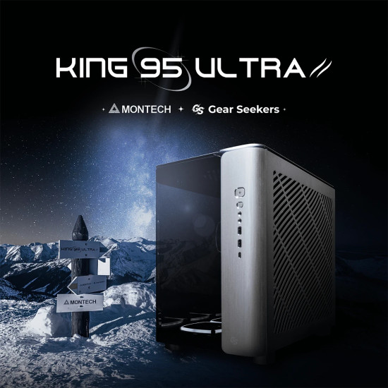 Кутия за компютър Montech KING 95 Ultra, Dual Chamber Mid-tower Case, 6 ARGB Fans, Aluminium, Space Grey