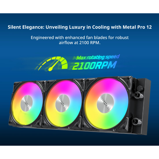 Водно охлаждане Montech Hyper Flow ARGB 360, CPU Liquid Cooler, Black