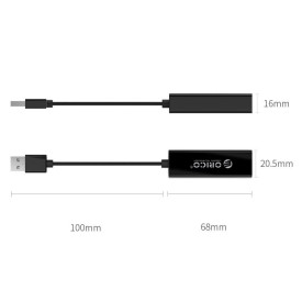 Адаптер Orico USB3.0 to LAN Gigabit 1000Mbps black - UTJ-U3