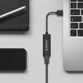 Адаптер Orico USB3.0 to LAN Gigabit 1000Mbps black - UTJ-U3