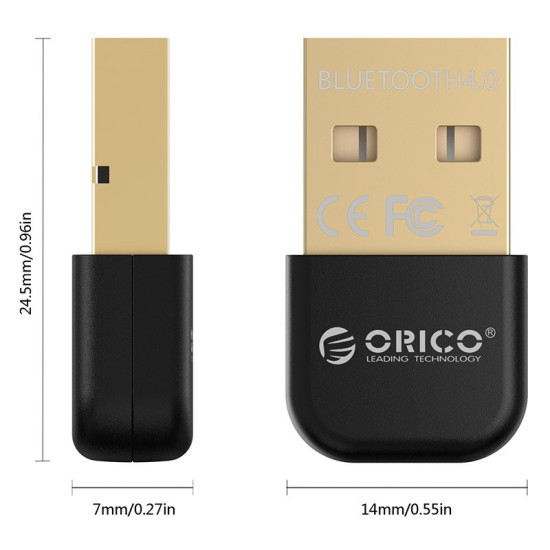 Блутут адаптер Orico Bluetooth 4.0 USB adapter, black - BTA-403-BK