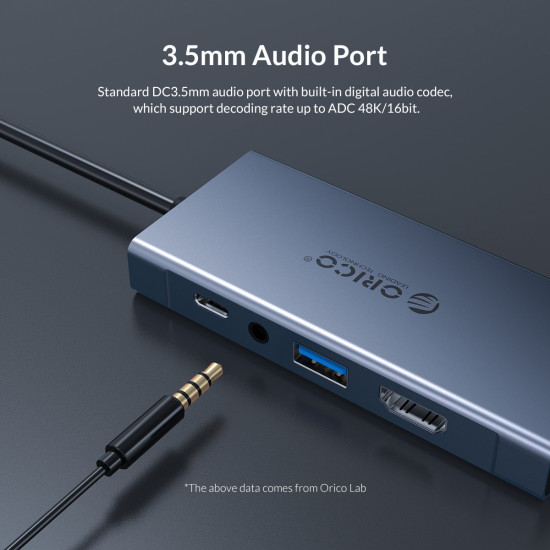 Докинг станция Orico Docking Station Type-C Power Distribution 60W - HDMI, Type-C x 1, USB3.0 x 1, VGA, Audio - MC-U501P