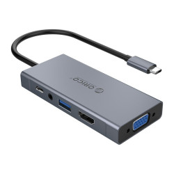 Докинг станция Orico Docking Station Type-C Power Distribution 60W - HDMI, Type-C x 1, USB3.0 x 1, VGA, Audio - MC-U501P