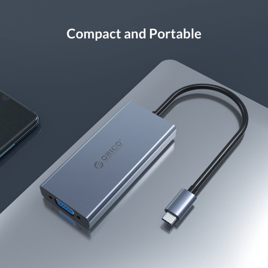 Докинг станция Orico Docking Station Type-C Power Distribution 60W - HDMI, Type-C x 1, USB3.0 x 1, VGA, Audio - MC-U501P