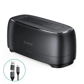 HDD докинг станция Orico Storage - HDD/SSD Dock - 2.5/3.5 inch USB-C/A - DD18C3-EU-BK