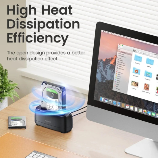 HDD докинг станция Orico Storage - HDD/SSD Dock - 2.5/3.5 inch USB-C/A - DD18C3-EU-BK