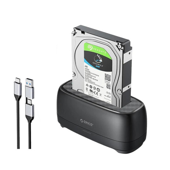 HDD докинг станция Orico Storage - HDD/SSD Dock - 2.5/3.5 inch USB-C/A - DD18C3-EU-BK