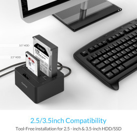 Докинг станция Orico Storage - HDD/SSD Dock - 2 BAY Clone 2.5/3.5 USB3.0 - 6629US3-C