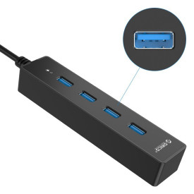 USB хъб Orico USB3.0 HUB 4 port black - W8PH4-U3-BK