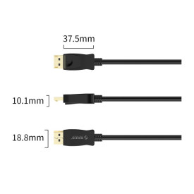 Display Port кабел Orico v1.2 DP M / M Black 4K 1m - XD-DTDP4-10-BK