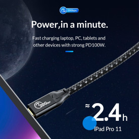 USB кабел Orico USB 3.2 Gen2x2 - Type-C to Type-C PD100W 20Gbps 0.5m Black - CM32-05-BK